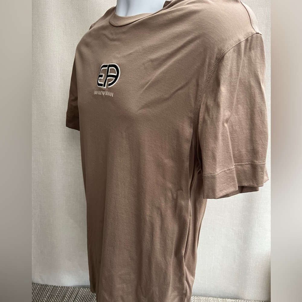 Men's "Emporio Armani" Tan T-Shirt - Picture 3 of 6